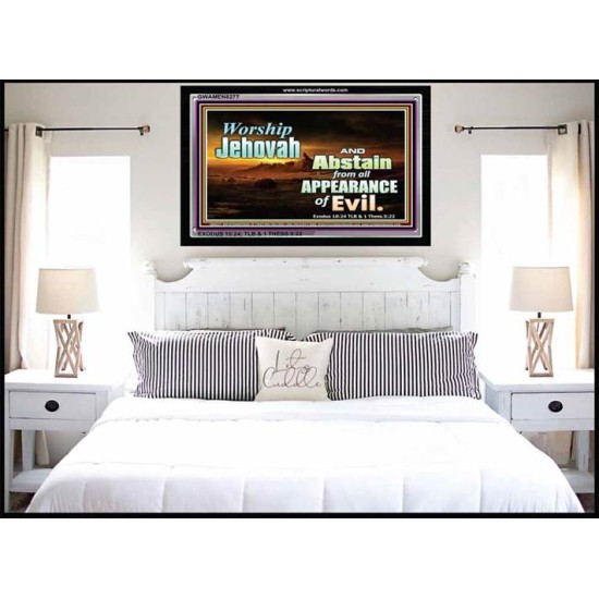 WORSHIP JEHOVAH   Large Frame Scripture Wall Art   (GWAMEN8277)   