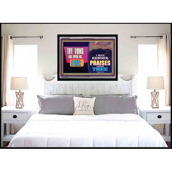 I WILL RENDER PRAISES UNTO THEE   Contemporary Christian Poster Framed   (GWAMEN9447)   