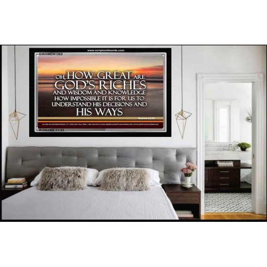 HOW GREAT ARE GOD'S RICHES   Custom Framed Bible Verse   (GWAMEN1302)   