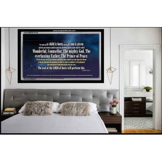 WONDERFUL, COUNSELLOR   Custom Framed Bible Verses   (GWAMEN1510)   