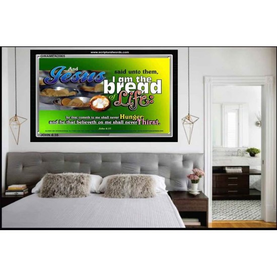 I AM THE BREAD   Inspirational Wall Art Wooden Frame   (GWAMEN2065)   