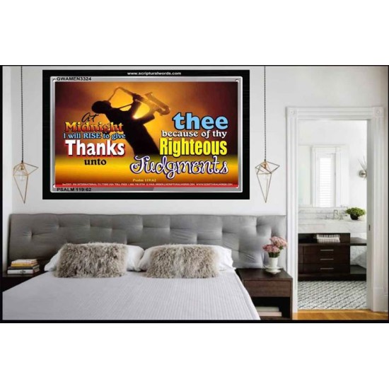 GIVE THANKS UNTO   Framed Lobby Wall Decoration   (GWAMEN3324)   