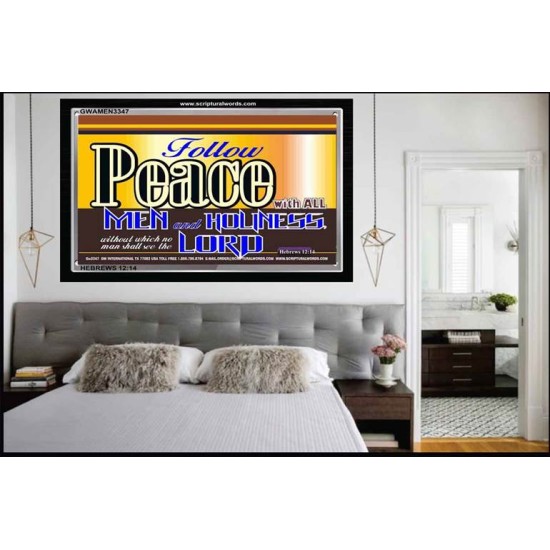 FOLLOW PEACE   Framed Restroom Wall Decoration   (GWAMEN3347)   