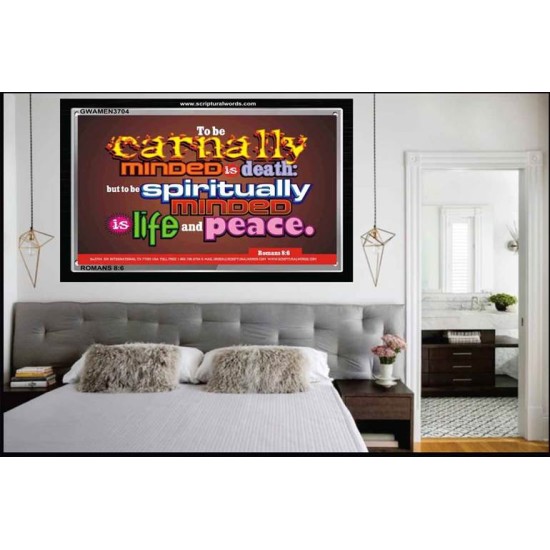 BE SPIRITUALLY MINDED   Custom Frame Scripture Art   (GWAMEN3704)   