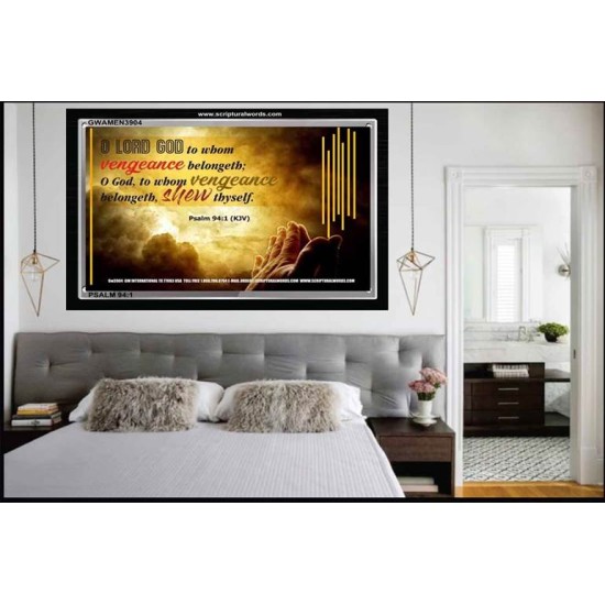 VENGEANCE BELONGS TO GOD   Acrylic Glass Frame Scripture Art   (GWAMEN3904)   