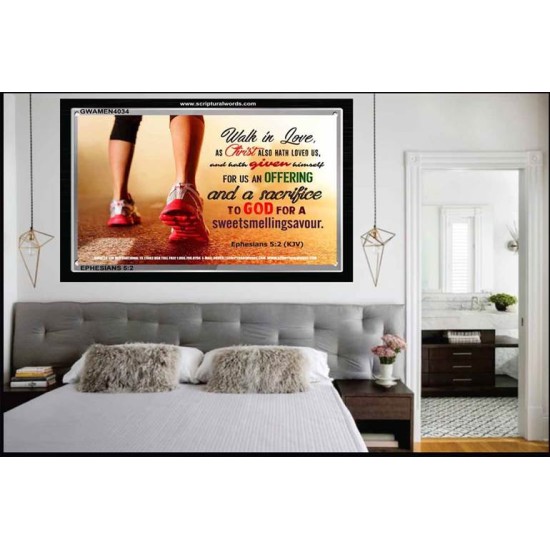 WALK IN LOVE   Christian Paintings Acrylic Glass Frame   (GWAMEN4034)   