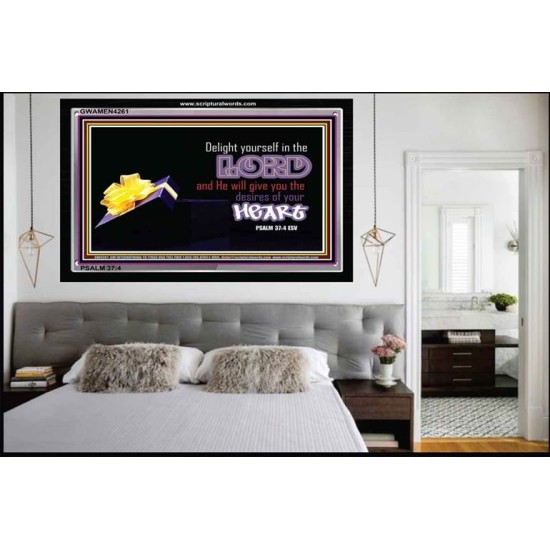 DELIGHT IN THE LORD   Christian Framed Wall Art   (GWAMEN4261)   