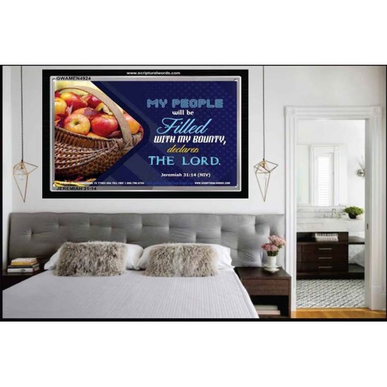 FILLED WITH BOUNTY   Framed Religious Wall Art    (GWAMEN4924)   