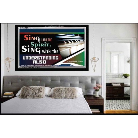SINGING   Contemporary Christian Wall Art Acrylic Glass frame   (GWAMEN5464)   