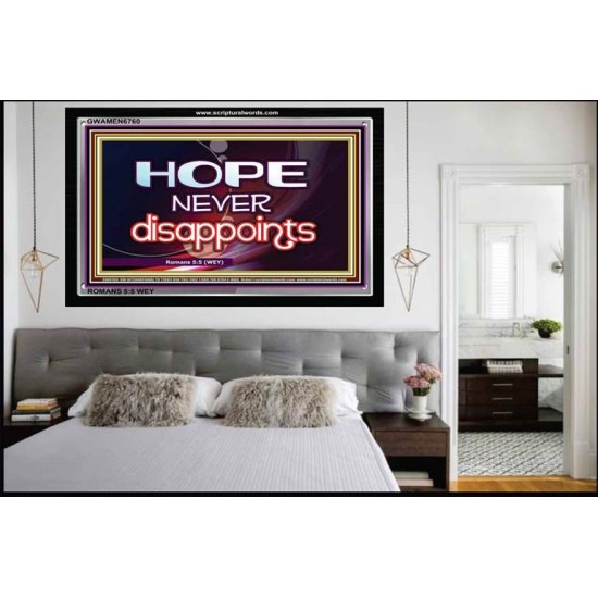 HOPE NEVER FAILS   Framed Lobby Wall Decoration   (GWAMEN6760)   