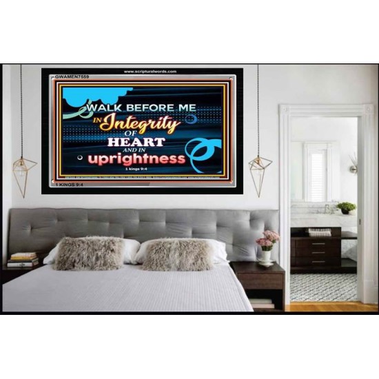 WALK IN INTEGRITY   Unique Bible Verse Frame   (GWAMEN7559)   