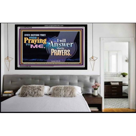 GOD ANSWERS OUR PRAYERS   Framed Bible Verse   (GWAMEN8238)   