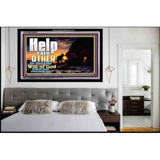 HELP EACH OTHER   Frame Large Wall Art   (GWAMEN8265)   