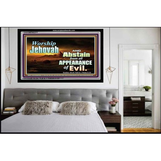 WORSHIP JEHOVAH   Large Frame Scripture Wall Art   (GWAMEN8277)   