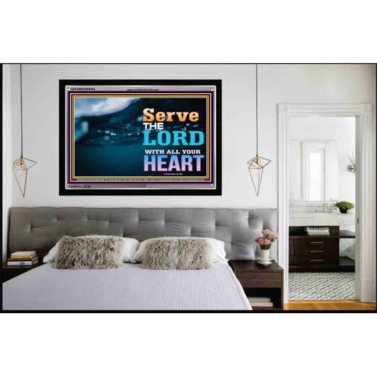 WITH ALL YOUR HEART   Framed Religious Wall Art    (GWAMEN8846L)   