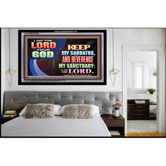 I AM THE LORD YOUR GOD   Framed Interior Wall Decoration   (GWAMEN8999)   