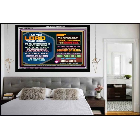 I AM THE LORD YOUR GOD   Sanctuary Paintings Frame   (GWAMEN9006)   