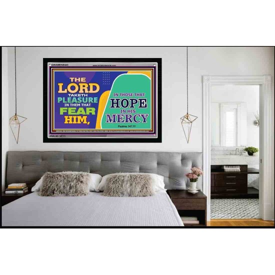 HOPE IN HIS MERCY   Framed Bible Verse   (GWAMEN9443)   