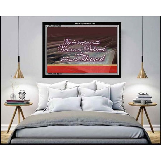 WHOSOEVER BELIEVETH   Custom Framed Scriptural ArtWork   (GWAMEN1296)   