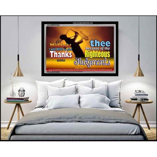 GIVE THANKS UNTO   Framed Lobby Wall Decoration   (GWAMEN3324)   