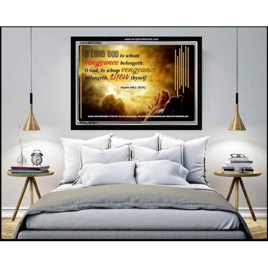 VENGEANCE BELONGS TO GOD   Acrylic Glass Frame Scripture Art   (GWAMEN3904)   