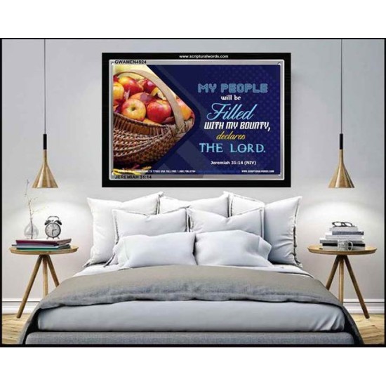 FILLED WITH BOUNTY   Framed Religious Wall Art    (GWAMEN4924)   