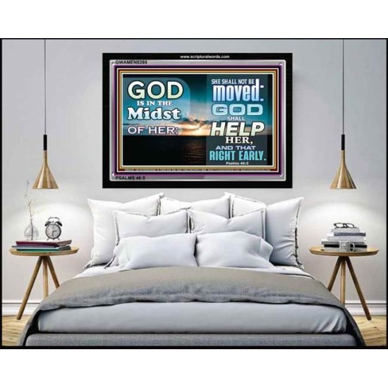 GOD IS IN THE MIDST OF HER   Scripture Frame Signs   (GWAMEN8295)   