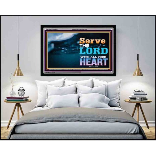 WITH ALL YOUR HEART   Framed Religious Wall Art    (GWAMEN8846L)   