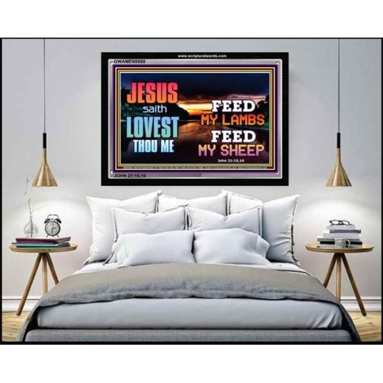 FEED MY LAMBS   Acrylic Glass Frame Scripture Art   (GWAMEN8880)   