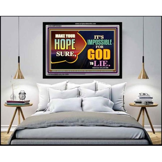 GOD DOES NOT LIE   Biblical Art & Dcor   (GWAMEN8963)   