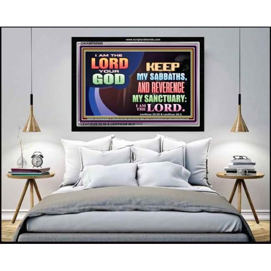 I AM THE LORD YOUR GOD   Framed Interior Wall Decoration   (GWAMEN8999)   