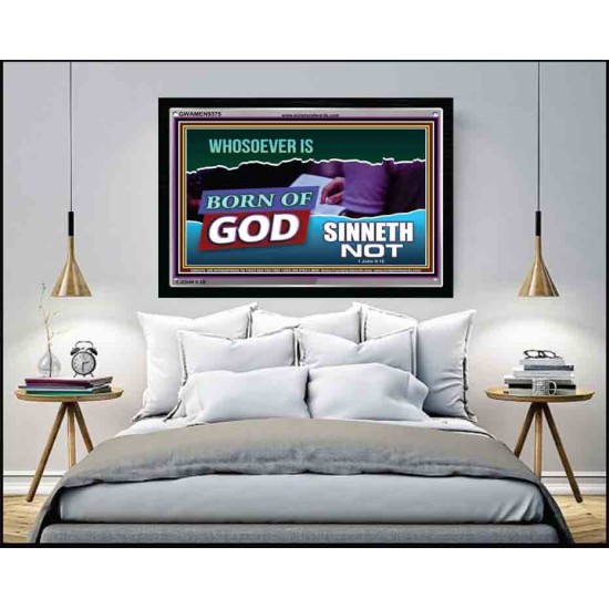 WHOSOEVER IS BORN OF GOD SINNETH NOT   Printable Bible Verses to Frame   (GWAMEN9375)   