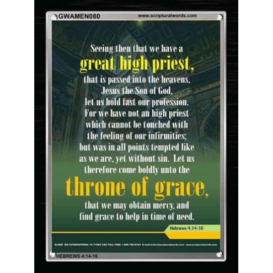 APPROACH THE THRONE OF GRACE   Encouraging Bible Verses Frame   (GWAMEN080)   