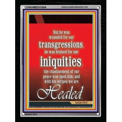 WOUNDED FOR OUR TRANSGRESSIONS   Acrylic Glass Framed Bible Verse   (GWAMEN1044)   