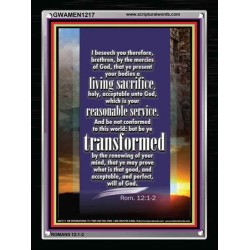 A LIVING SACRIFICE   Bible Verses Framed Art   (GWAMEN1217)   