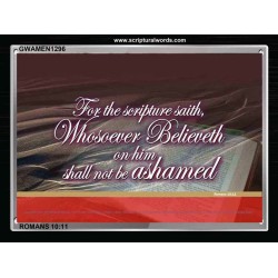 WHOSOEVER BELIEVETH   Custom Framed Scriptural ArtWork   (GWAMEN1296)   