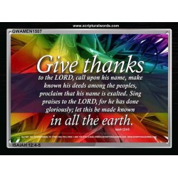 GIVE THANKS TO THE LORD   Frame Bible Verse   (GWAMEN1507)   