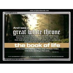 A GREAT WHITE THRONE   Inspirational Bible Verse Framed   (GWAMEN1515)   "33X25"