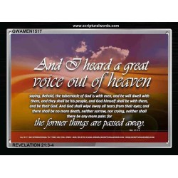 I HEARD A GREAT VOICE OUT OF HEAVEN   Bible Verse Picture Frame Gift   (GWAMEN1517)   