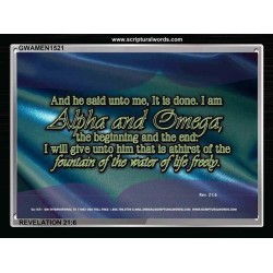 I AM ALPHA AND OMEGA   Bible Verses Frame for Home   (GWAMEN1521)   