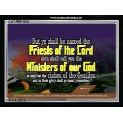 YE SHALL BE NAMED THE PRIESTS THE LORD   Bible Verses Framed Art Prints   (GWAMEN1546)   