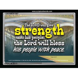 BLESS HIS PEOPLE WITH PEACE   Scriptural Framed Signs   (GWAMEN1567)   