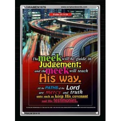 THE MEEK WILL HE GUIDE   Bible Verses Frames Online   (GWAMEN1676)   