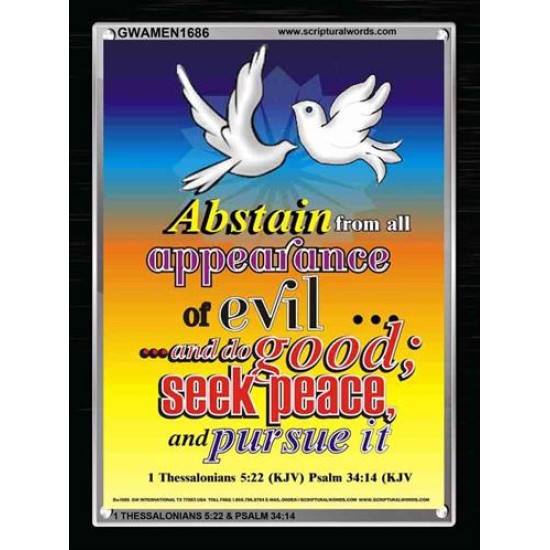 ABSTAIN FROM ALL APPEARANCE OF EVIL   Bible Verses Framed Art Prints   (GWAMEN1686)   