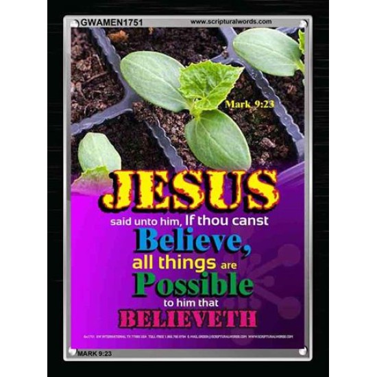 ALL THINGS ARE POSSIBLE   Modern Christian Wall Dcor Frame   (GWAMEN1751)   