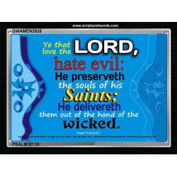 HE PRESERVETH THE SOULS OF HIS SAINTS   Bible Verses Wall Art Acrylic Glass Frame   (GWAMEN2028)   