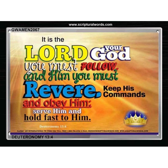 KEEP HIS COMMANDS   Scripture Art Acrylic Glass Frame   (GWAMEN2067)   