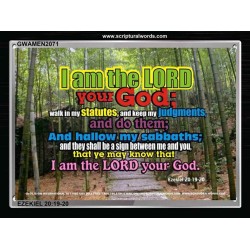 I AM THE LORD YOUR GOD   Bible Scriptures on Forgiveness Acrylic Glass Frame   (GWAMEN2071)   