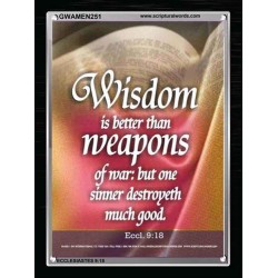 WISDOM IS BETTER THAN WEAPONS   Inspirational Wall Art Poster   (GWAMEN251)   