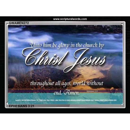 GLORY IN THE CHURCH BY CHRIST JESUS   Bathroom Wall Art   (GWAMEN272)   
